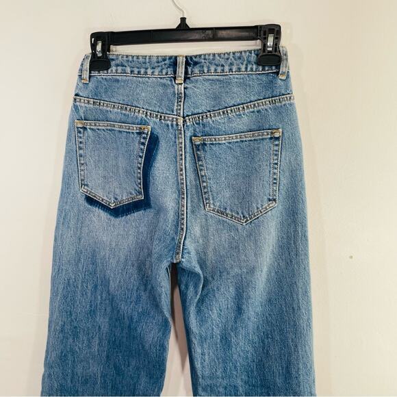 Rebecca Taylor La Vie High Rise Patchwork Straight Leg Denim Jeans 24 - Picture 6 of 11